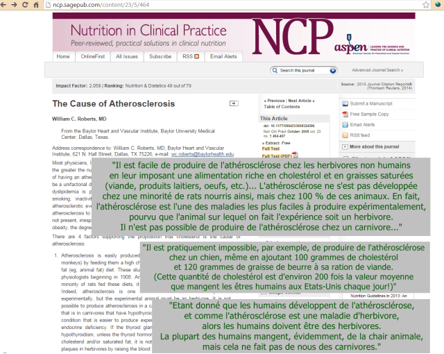 L'athérosclérose : une maladie d'herbivore émoticône smile http://ncp.sagepub.com/content/23/5/464