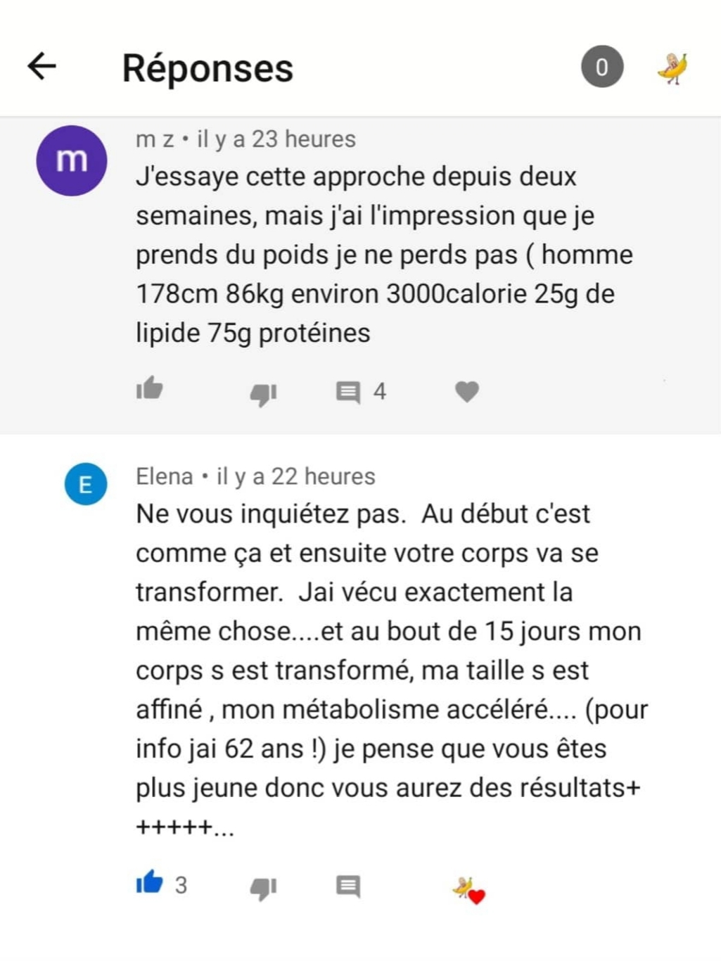 perte de poids au bout de 2 semaines